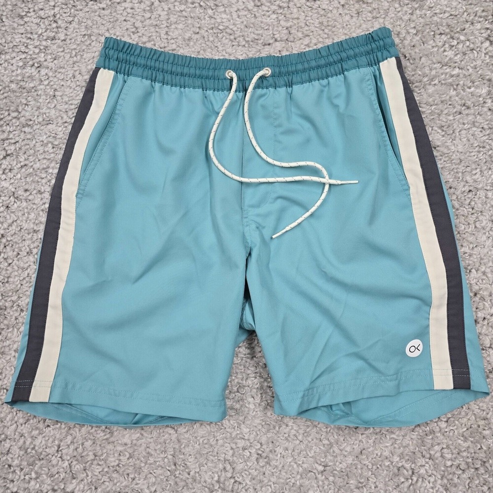 Outerknown Mens Nomadic Volley Swim Trunks Blue Drawstring Size S Coastal Casual
